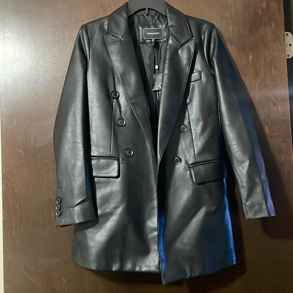 Vegan Leather Jacket Blazer